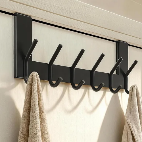 Miniatura 5 de WEBI Ganchos para Puerta Colgadores de Puerta: Toallero Sobre la Puerta con 6 Ganchos para Colgar, Colgador de Toallas Perchero de Puerta Colgador