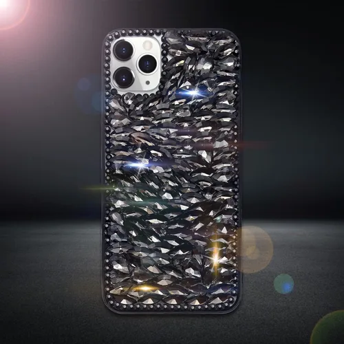 Miniatura 2 de Funda compatible con iPhone 13 Pro Max para mujer, con purpurina 3D, de lujo, con diamantes de imitación brillantes, con gemas transparentes, bonita