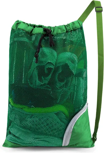 Miniatura 9 de Mochila con cordón BeeGreen para hombres y mujeres, atlética para gimnasio, deportes, entrenamiento, playa, natación, Azul marino, X-Grande