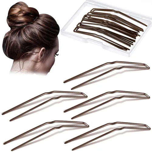Waydress 36 piezas de horquillas en forma de U para moños de ballet, horquillas de pelo estilo metal para peinados de moño para mujer, horquillas