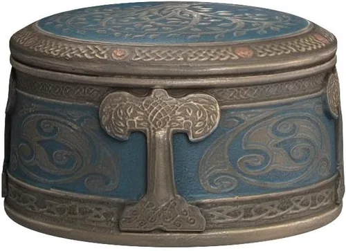 Miniatura 4 de Veronese Design Caja de joyería espiritual de 4 pulgadas con acabado de bronce de resina de fundición en frío