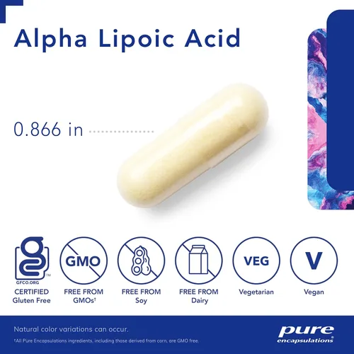 Miniatura 3 de Pure Encapsulations Ácido alfa lipoico 400 mg Suplemento ALA para apoyo hepático, antioxidantes, salud nerviosa y cardiovascular, radicales libres