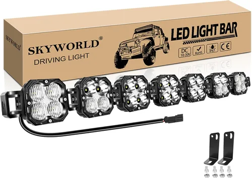 Miniatura 31 de SKYWORLD Luz LED Cuadrada Tipo Pod de 4.3 pulgadas, 30W 2500 LM, Luz Antiniebla de Conducción Todoterreno para Carro 4x4 Camión UTE ATV Barco