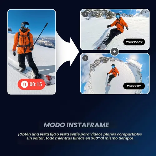 Miniatura 5 de Insta360 Paquete FlexiCare X5 – Cámara de acción impermeable 8K de 360°, luz baja, efecto selfie stick invisible, lente resistente y reemplazable