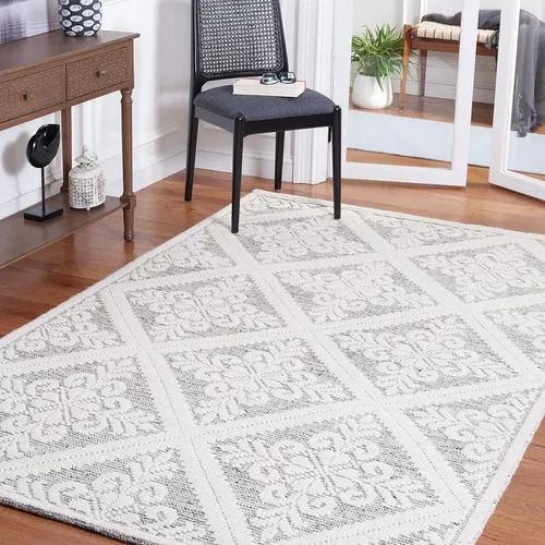 Miniatura 29 de SAFAVIEH Vermont Collection - Alfombra decorativa de 2 pies 3 pulgadas x 4 pies, color marfil, lana hecha a mano, ideal para zonas de alto tráfico