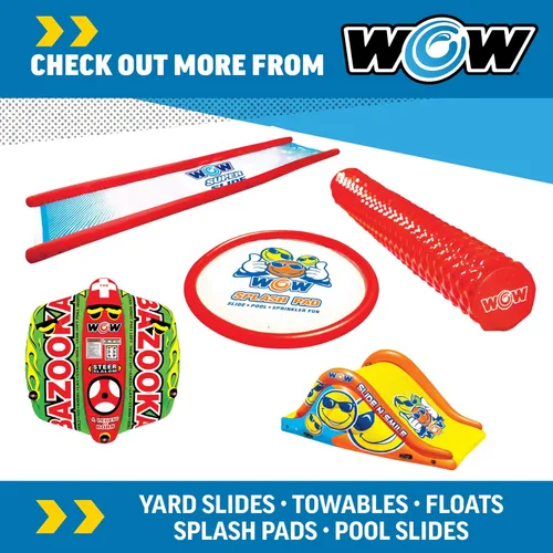 Miniatura 7 de Wow Sports Super Slide - Tobogán gigante para patio trasero con aspersor, tobogán acuático extralargo de 25 x 6 pies