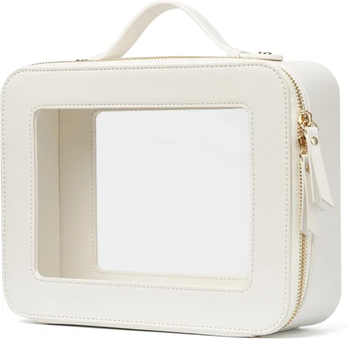 Bolsa de maquillaje transparente Popvibe, estuche de cosméticos de viaje con cremallera, bolsa de aseo transparente con cremallera, organizador