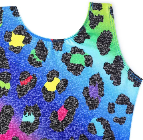 Miniatura 93 de HOZIY - Leotardos de gimnasia con pantalones cortos brillantes para niñas pequeñas; estampados de unicornio, aurora, arco iris, sirena, dinosaurio