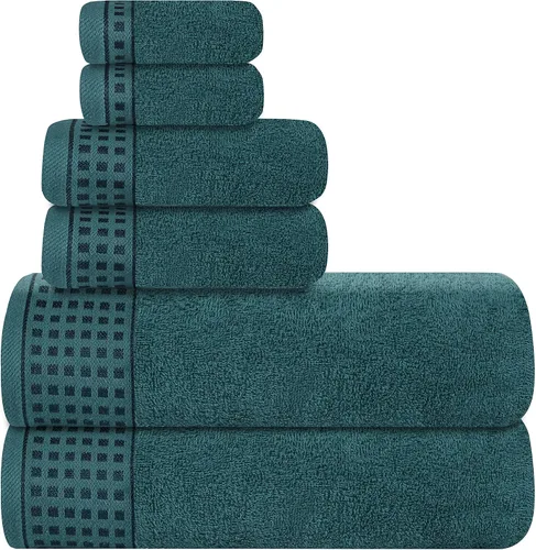 Miniatura 117 de GLAMBURG Juego de 2 toallas de baño de gran tamaño 100% algodón, 28 x 55 pulgadas, ultra suaves, altamente absorbentes, compactas, de secado rápido