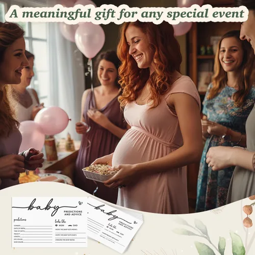 Miniatura 5 de Caja de tarjetas de consejos y predicciones, 50 tarjetas de predicciones para bebés para nuevos padres, decoraciones de baby shower, consejos