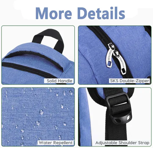 Miniatura 4 de YAMTION Mochila escolar para adolescentes, mochila con USB para la escuela secundaria y universidad, azul