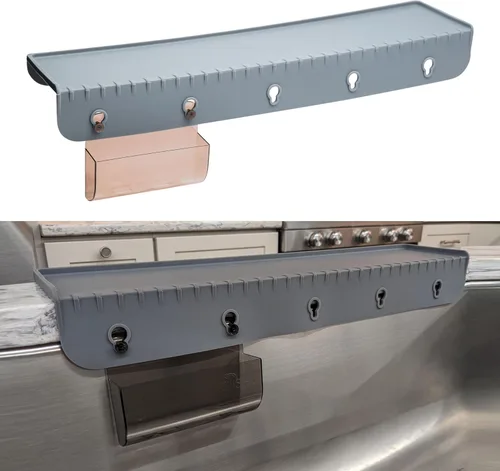 Miniatura 13 de SiliSink XL Protector de borde de silicona para fregadero de cocina, se adapta a 3.75 a 4 pulgadas de ancho, el protector de piedra original