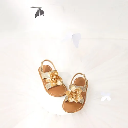 Miniatura 3 de Felix & Flora Sandalias para niña pequeña - Zapatos de vestir para niña de flores, puntera abierta, zapatos planos de verano para niños pequeños