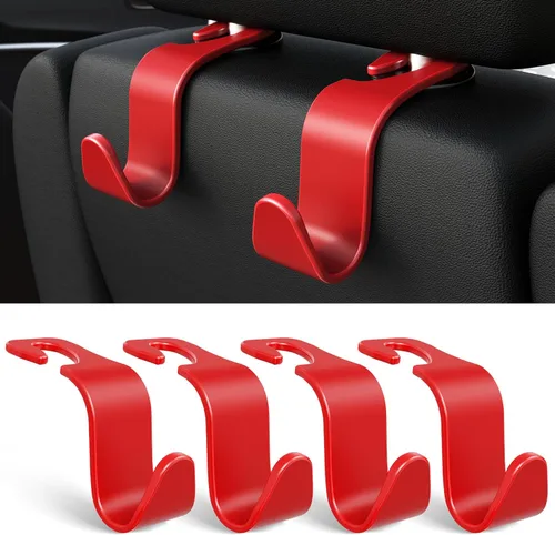 Miniatura 9 de Amooca - Gancho para reposacabezas de asiento de coche, 4 unidades, organizador de almacenamiento universal para bolso de mano, abrigo, ajuste Azul