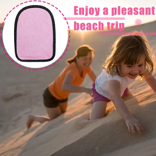 Miniatura 7 de Skylety Manoplas de arena para playa y arena, toalla de algodón suave y agradable a la piel, ayuda a los padres a limpiar de la piel de los niños