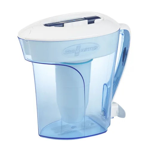 ZeroWater Jarra de filtro de agua de 5 etapas lista para verter de 10 tazas 0 TDS para un mejor sabor al agua del grifo, certificado IAPMO para