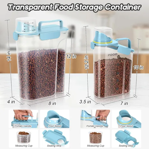 Miniatura 2 de LEAWALK Recipiente de almacenamiento de alimentos para perros, boquilla grande mejorada sin BPA, contenedores de plástico de almacenamiento