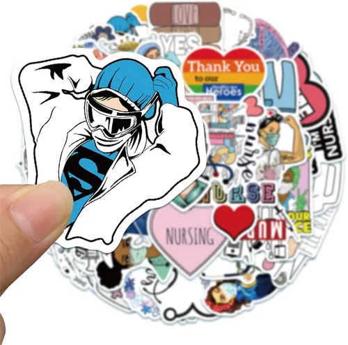 Miniatura 7 de Pegatinas para enfermeras, paquete de 50 unidades, pegatinas, lindas calcomanías de enfermería, regalos para enfermeras, mujeres, adultos, vinilo