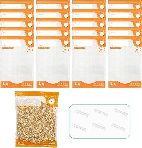Miniatura 10 de Kit de sellado al vacío de 26 piezas, bolsas reutilizables para Sous Vide (20 bolsas + 6 clips), almacenamiento hermético de alimentos