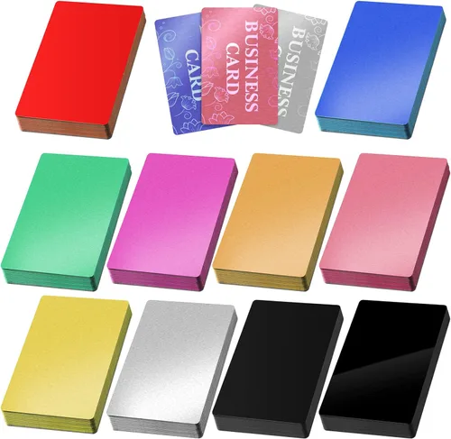 Miniatura 9 de 300 piezas de hojas de aluminio en blanco para grabado en metal multiusos, hojas en blanco para tarjetas de visita de aluminio para grabado CNC