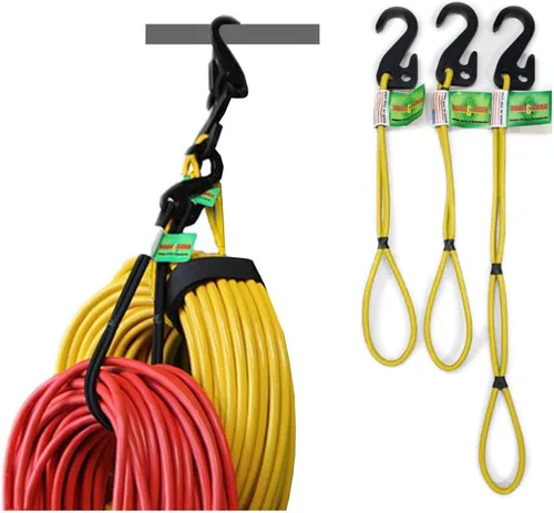 Miniatura 12 de Cordones para enganchar y colgar - Cordones de almacenamiento y organización - para colgar mangueras, cables, escaleras, bicicletas, herramientas