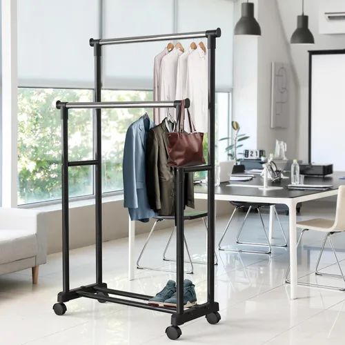 Miniatura 4 de Simple Houseware - Perchero portátil de ropa con doble varilla