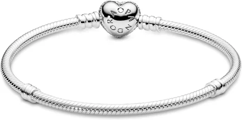Miniatura 6 de Pandora Moments - Pulsera de cadena de serpiente con cierre de corazón brillante