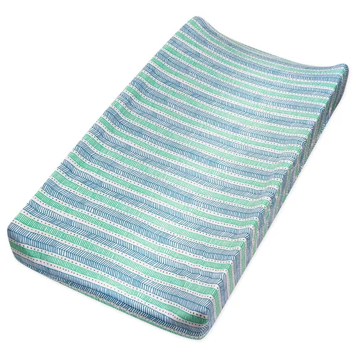 Miniatura 8 de HonestBaby Funda para cambiador de algodón orgánico unisex para bebé y pijamas para niños pequeños, azul claro (algodón terry), paquete de 1 unidad