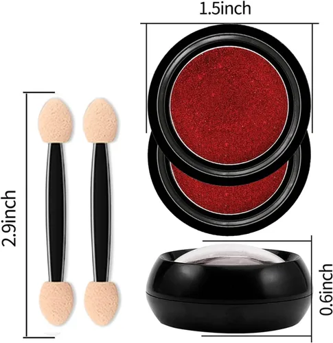 Miniatura 2 de Polvo de uñas cromado rojo, espejo de uñas de Navidad, polvo holográfico, metálico, efecto de espejo, manicura, pigmento con purpurina, decoraciones