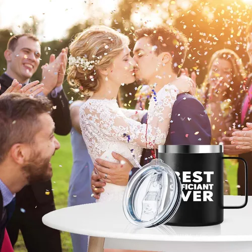 Miniatura 6 de kwsnatel Taza de acero inoxidable aislada al vacío de 12 onzas con tapa, regalo para papá, novia, despedida de soltera, boda, fiesta de compromiso