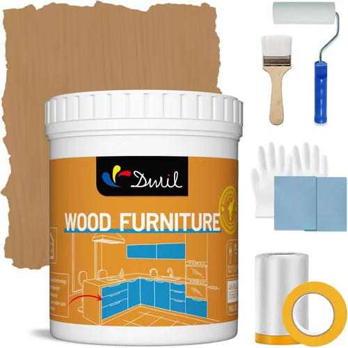 Miniatura 17 de DWIL Pintura acrílica para madera para muebles, semibrillante, adecuada para renovación de superficies de madera, no tóxica e inodora, ecológica