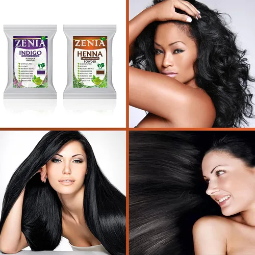 Miniatura 5 de Zenia Indigo Powder y 3.53 oz de henna paquete combinado de tinte para el cabello