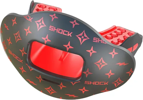 Miniatura 20 de Shock Doctor Protector de labios, protector bucal para adultos y jóvenes con correa, boquilla de fútbol transpirable de apertura ancha para jóvenes