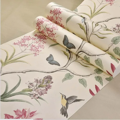 Miniatura 6 de Q QIHANG Papel tapiz retro con diseño de flores pastorales 3D de campo americano no tejido fresco 3D para dormitorio, sala de estar, fondo
