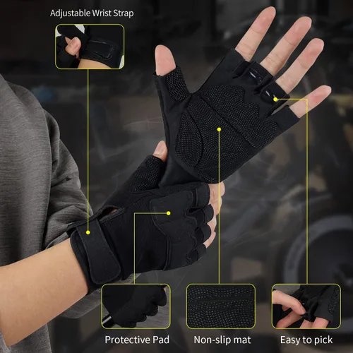 Miniatura 2 de Guantes sin dedos Fioretto para Airsoft, tiro, medio dedo, caza, senderismo, ciclismo, conducción, motocicleta, escalada, guantes de trabajo M210603