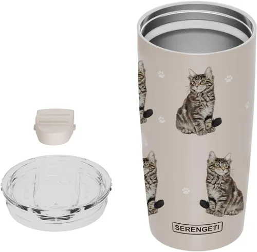 Miniatura 4 de SERENGETI Maine Coon - Vaso aislado al vacío de acero inoxidable de 20 onzas con tapa a prueba de derrames, impresión 3D, taza de viaje aislada