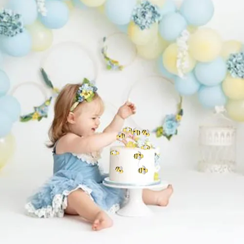 Miniatura 7 de 30 piezas de adornos para cupcakes de abejorro, pequeñas figuritas de resina, adornos para pasteles de abeja, Oh Babee, decoraciones para pasteles