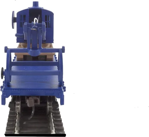 Miniatura 3 de Walthers Trainline Coche plano con grúa de tala listo para funcionar-Ferrocarril de Alaska (azul) 931-1780 Modelo de ferrocarril a escala HO
