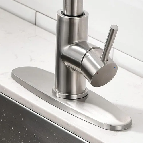 Miniatura 7 de Cubierta de orificio para placa de cubierta para baño o fregadero de cocina, grifo mezclador de un solo orificio, acero inoxidable de 10 pulgadas