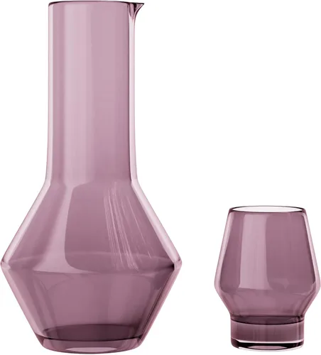 Miniatura 13 de American Atelier Juego de 2 jarras de agua de vidrio acanalado de 30 onzas con vaso, juego de 2 – boquilla fácil de verter de 10 pulgadas, taza