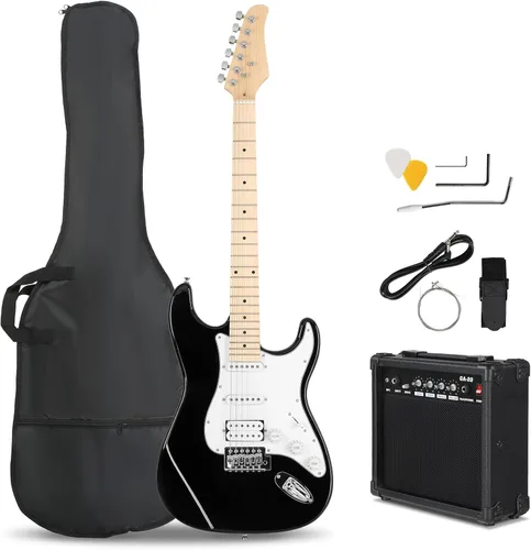 Ktaxon - Kit de guitarra eléctrica de 39 pulgadas para principiantes, con pastillas HSS de 6 cuerdas, guitarra eléctrica de cuerpo sólido de tamaño