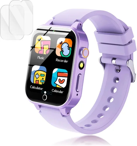 Miniatura 11 de Luyiilo Reloj inteligente para niños, reloj inteligente para niños, juguetes con 26 juegos de rompecabezas, pantalla táctil, cámara HD, reloj