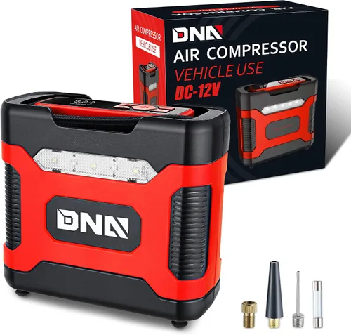 Miniatura 9 de DNA MOTORING TOOLS-00213 Inflador de neumáticos digital azul de 12V CC, compresor de aire portátil con manómetro para autos, bicicletas