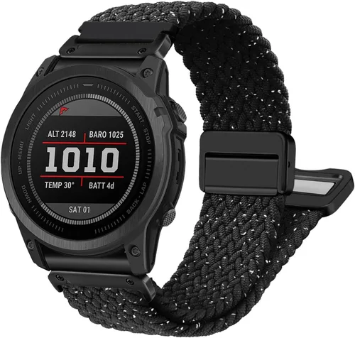 Miniatura 12 de Abanen Correa de reloj elástica de ajuste rápido de 0.866 pulgadas con hebilla magnética para Garmin Fenix 8 de 1.772 pulgadas / Fenix 7 / Fenix 6