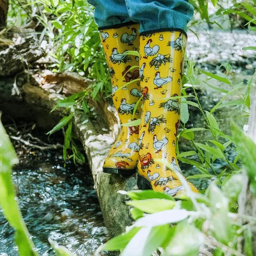 Miniatura 6 de HISEA Botas de lluvia para mujer, botas de jardín impermeables para mujer, botas de agua hasta la rodilla, suela antideslizante cómoda, 6