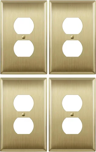 Miniatura 27 de LIDER Placa de pared de metal para receptáculo doble dúplex, resistente a los impactos/corrosión, cubierta de salida de metal, acero inoxidable 430