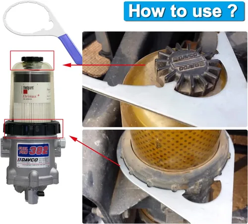 Miniatura 3 de Llave de filtro de combustible Colar/tapa de ventilación para 380134 382 con diámetro interior de 6 pulgadas compatible con motores Detroit Diesel