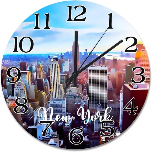 Miniatura 3 de Reloj de paisaje de Indianápolis, Indiana, Estados Unidos, reloj decorativo de viaje, funciona con pilas, 9 pulgadas, silencioso, retro, decoración