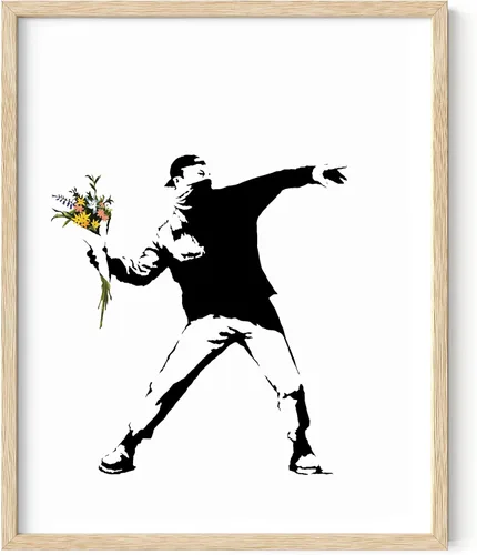Miniatura 29 de HAUS AND HUES Póster de arte callejero Banksy - Arte pop grafiti - Sin marco 12"x16" Banksy Pulp Fiction