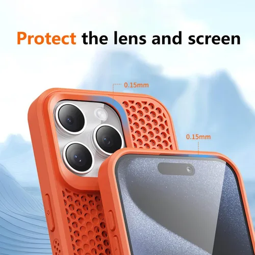 Miniatura 5 de Funda para iPhone 17 Pro Max, [compatible con MagSafe] doble capa de disipación de calor de panal de abeja, funda protectora transpirable y a prueba